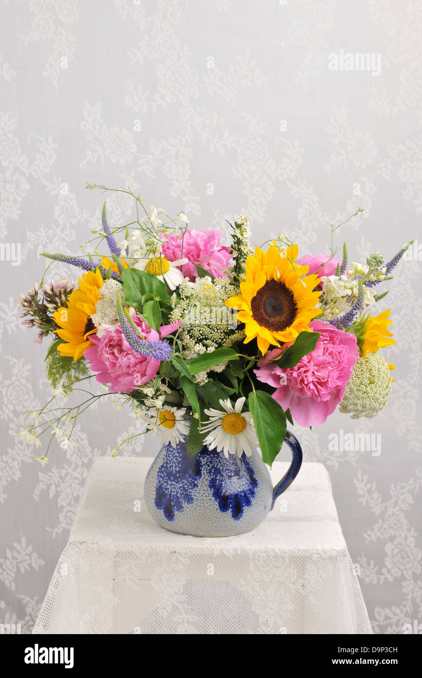 Colorato mazzo di fiori Foto Stock