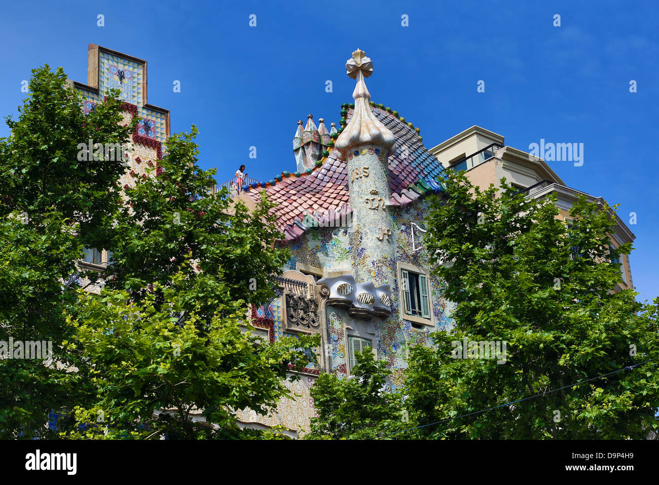 Casa Batllo Casa modernista disegnato da Gaudì a Barcellona, Spagna Foto Stock