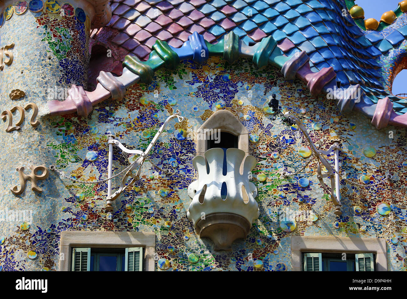 Casa Batllo Casa modernista disegnato da Gaudì a Barcellona, Spagna Foto Stock