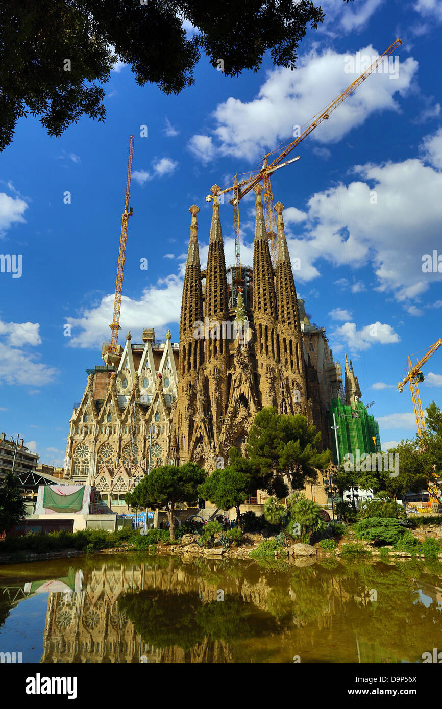 Basilica de la Sagrada Familia a Barcellona, Spagna Foto Stock