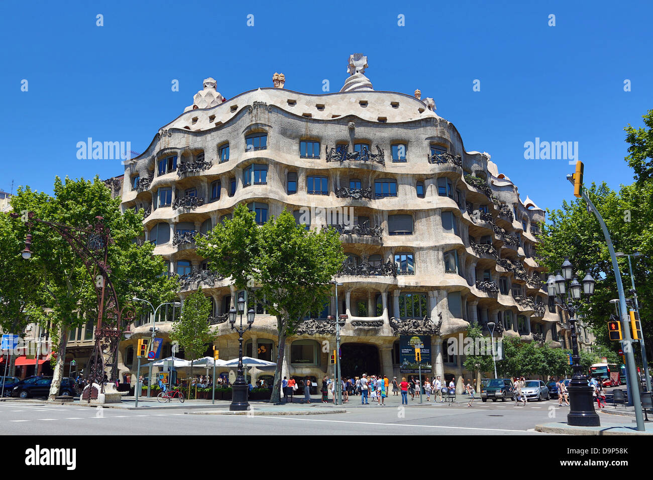 Casa Mila, La Pedrera, Casa modernista disegnato da Gaudì a Barcellona, Spagna Foto Stock