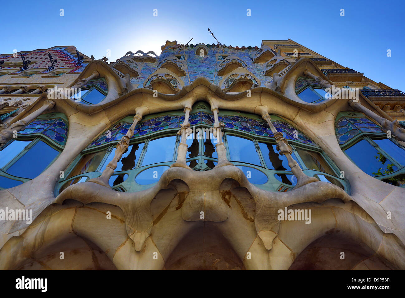 Casa Batllo Casa modernista disegnato da Gaudì a Barcellona, Spagna Foto Stock