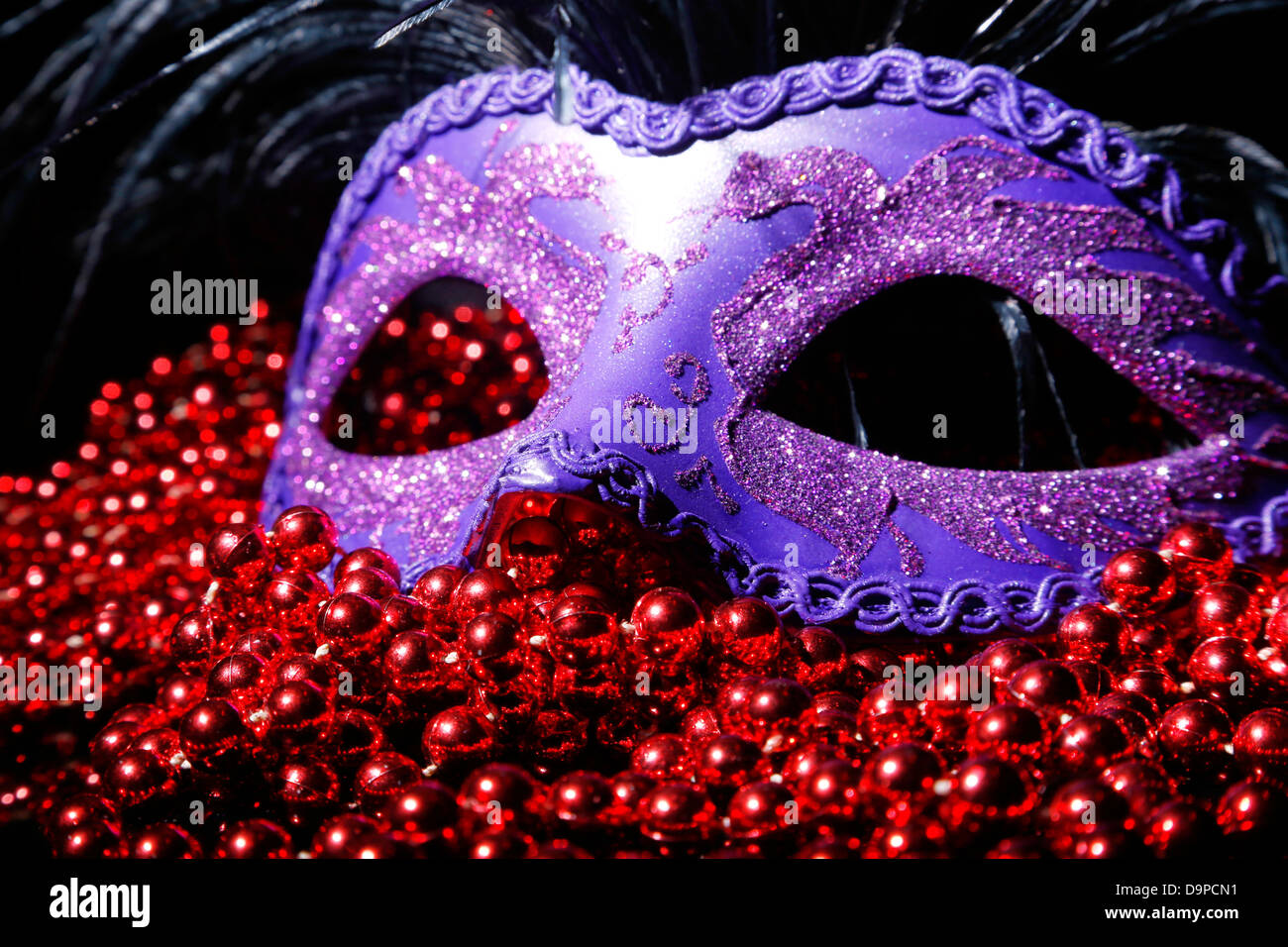 Decorazione, masque, divertente mistero, teatro, misterioso, celebrazione, nero, tradizionale, scuro, fantasia, masquerade, Foto Stock