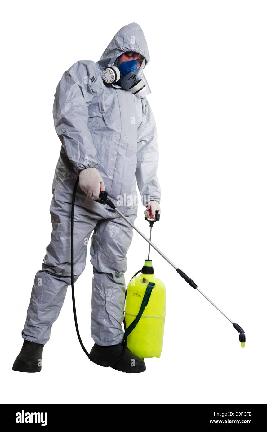Pest Control lavoratore Foto Stock