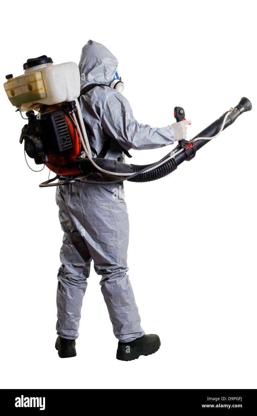 Pest Control lavoratore Foto Stock