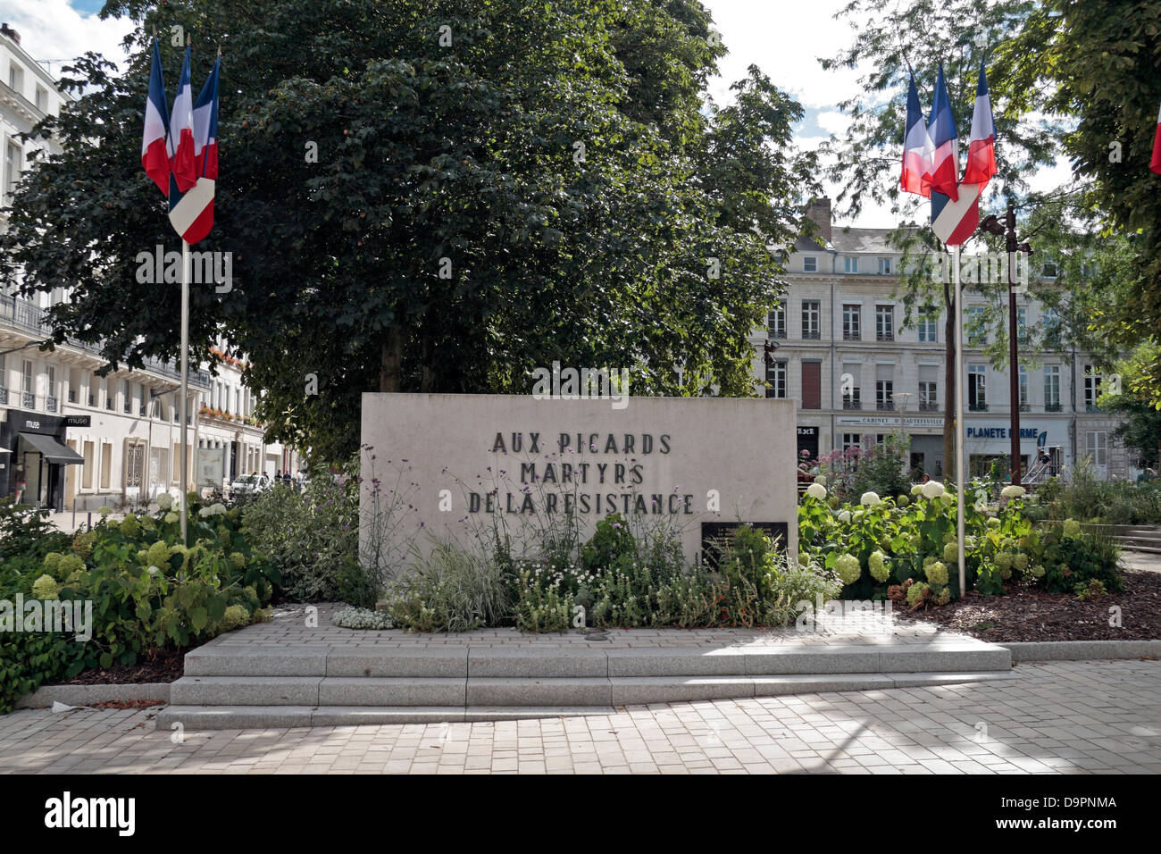 "Aux picards martiri de la resistenza' memorial in Amiens, Piccardia, Somme, Francia. Foto Stock