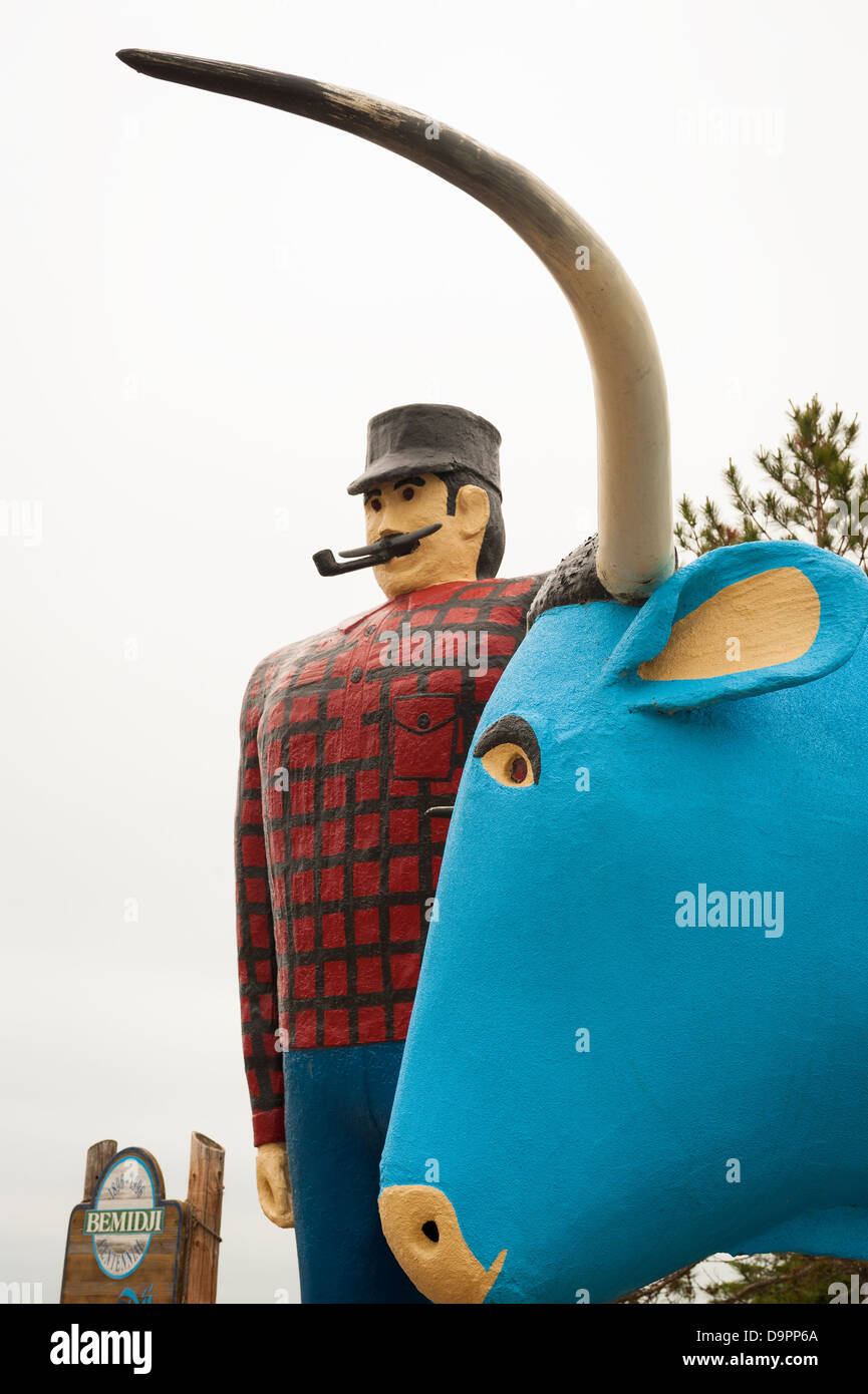 PAUL BUNYAN E BABE il bue blu IN BEMIDJI, MINNEOSTA Foto Stock