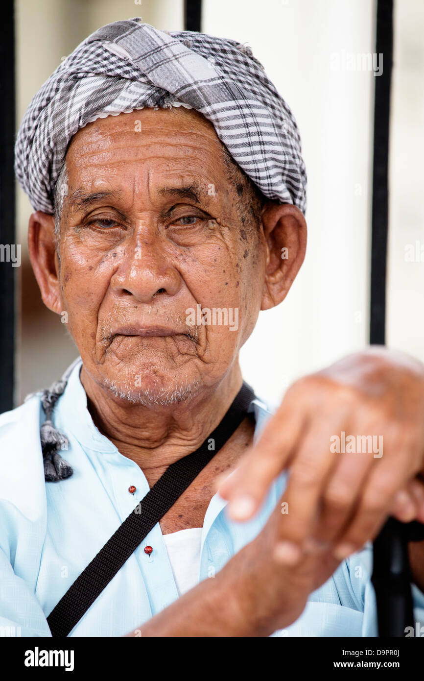 Ritratto di uomo malese, Kota Bharu, Kelantan, Malaysia Foto Stock