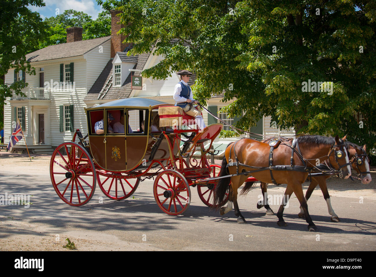 Cavallo e Carrozza, Williamsburg, Virginia, Stati Uniti d'America Foto Stock