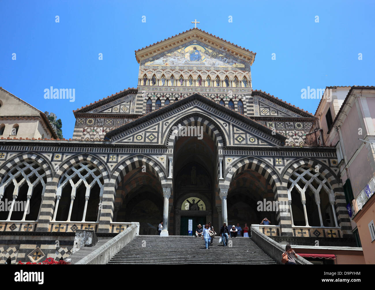 Piazza del Duomo e Cattedrale Cattedrale di Sant'Andrea, Amalfi, Campania, Italia Foto Stock