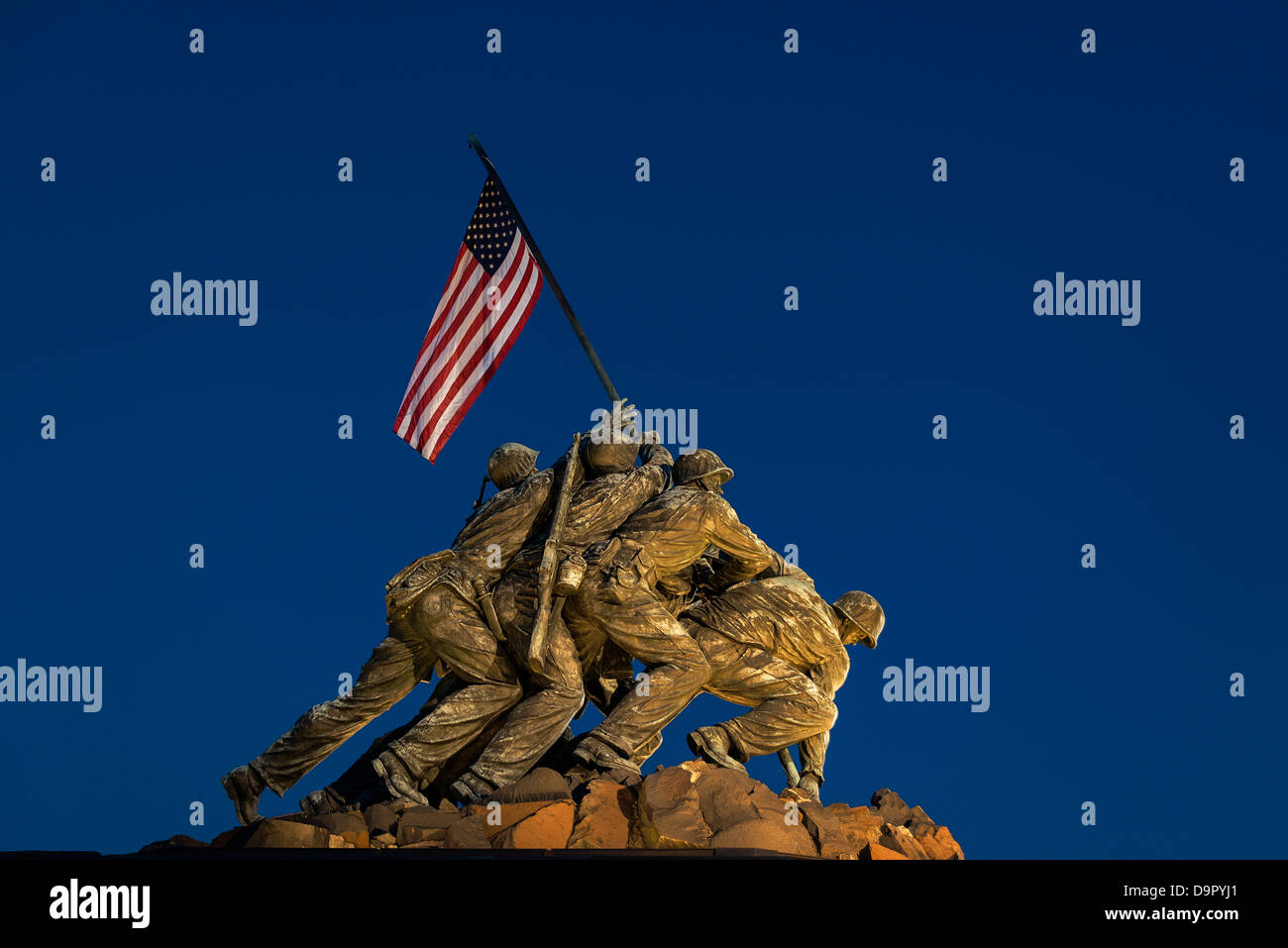 Marine Corps War Memorial, anche di Iwo Jima Memorial, Arlington Ridge Park, Arlington, Virginia, Stati Uniti d'America Foto Stock