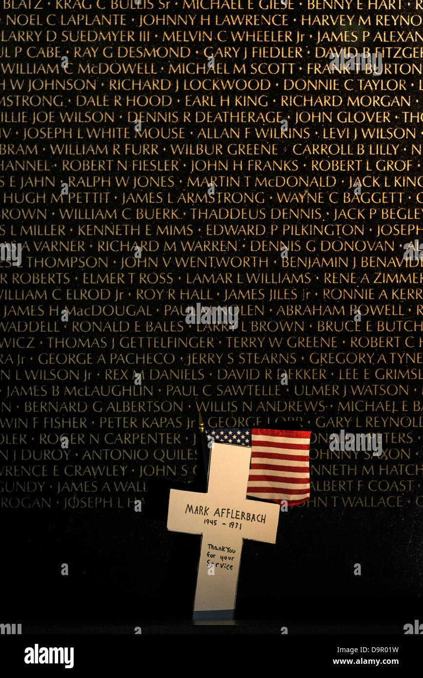 Memorial Wall, Vietnam Veterans Memorial, Washington dc, Stati Uniti d'America Foto Stock