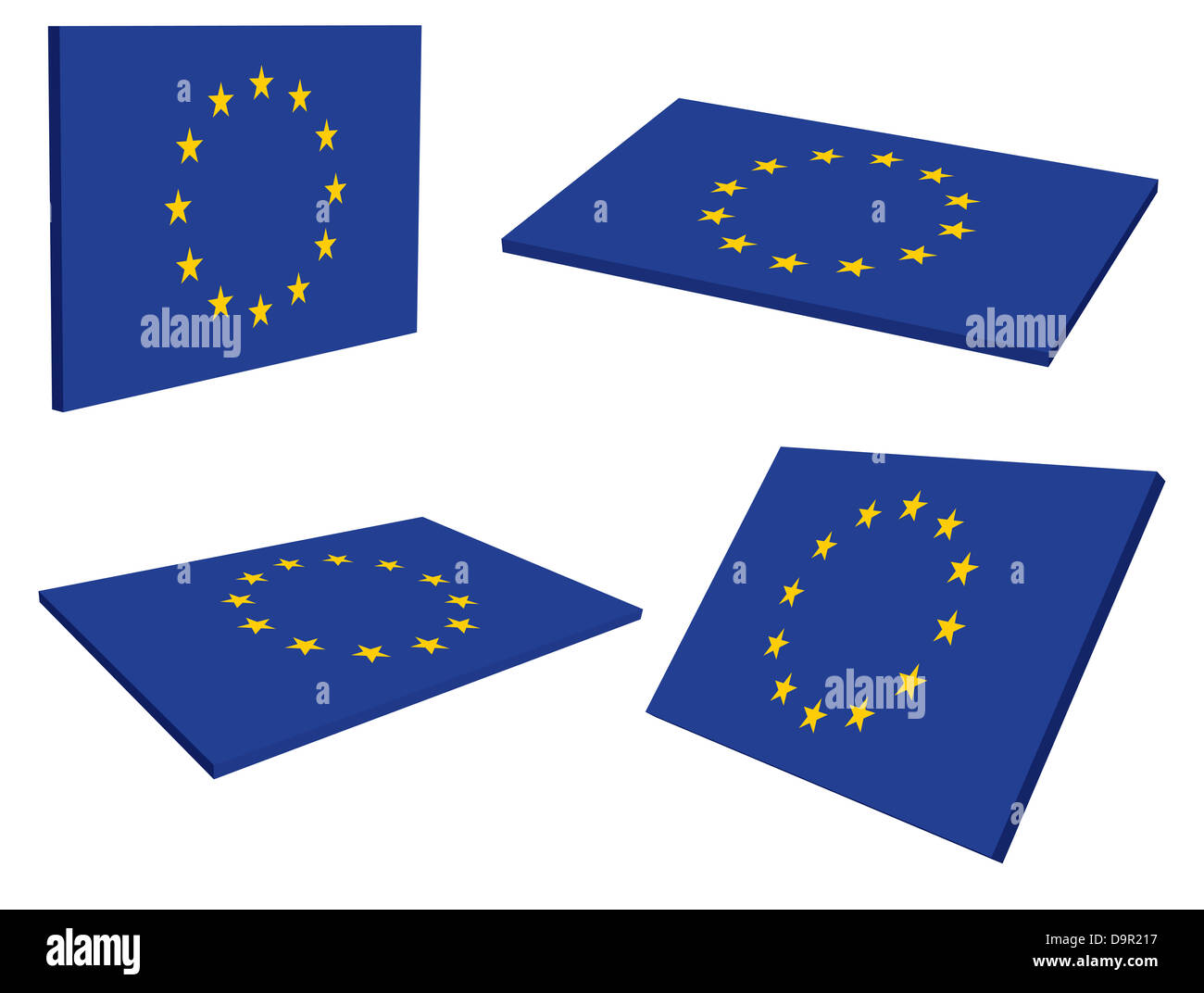 3D bandiera dell'Unione europea (UE) Foto Stock