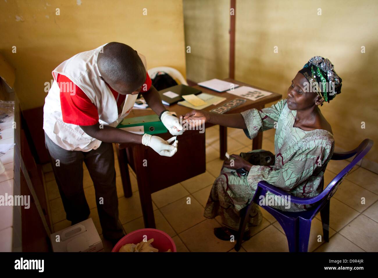 Donna infettate con HIV AIDS nella Repubblica Centrale Africana Foto Stock