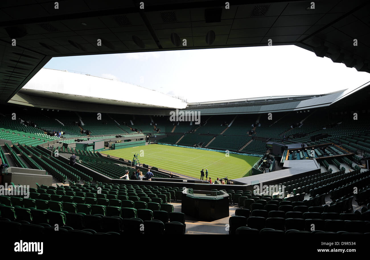 Centre Court i campionati di Wimbledon 20 All England Tennis Club Wimbledon Londra Inghilterra 25 Giugno 2013 Foto Stock