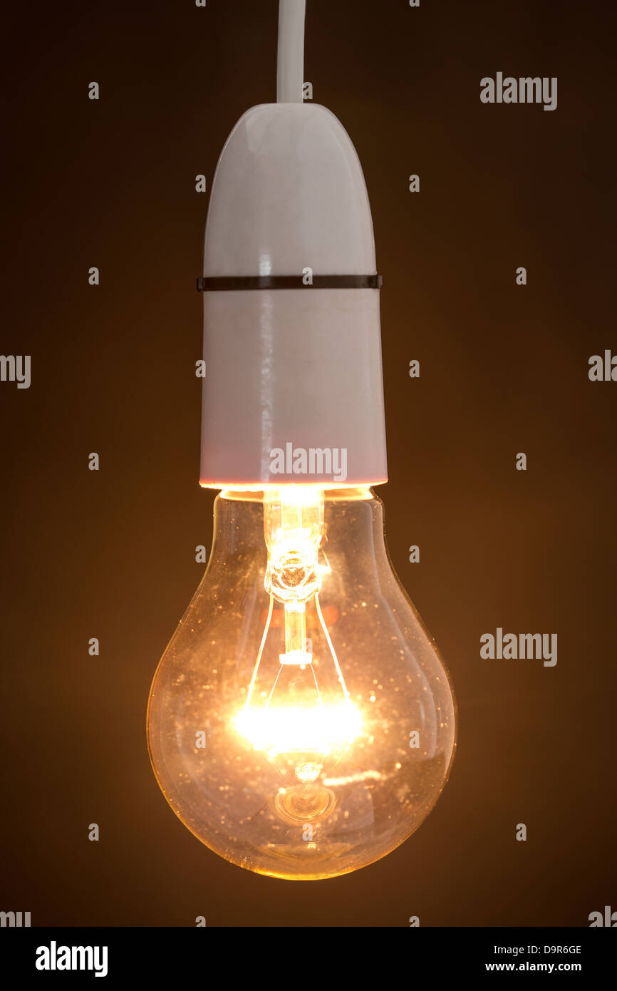Close up di abbagliamento di lampadina Foto Stock