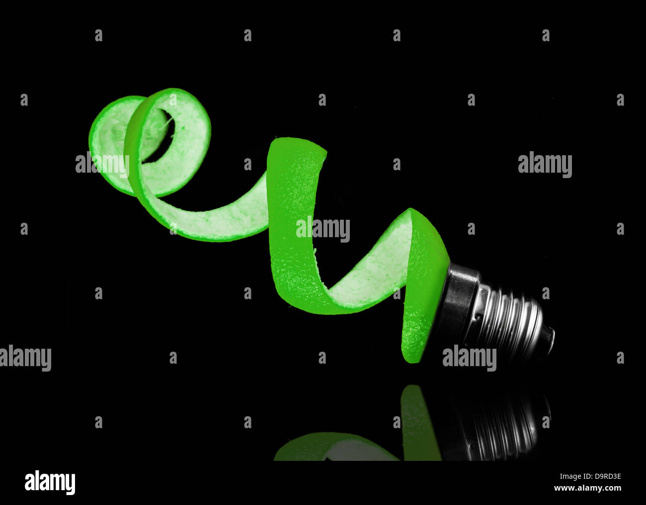Buccia verde e la lampadina. Foto Stock