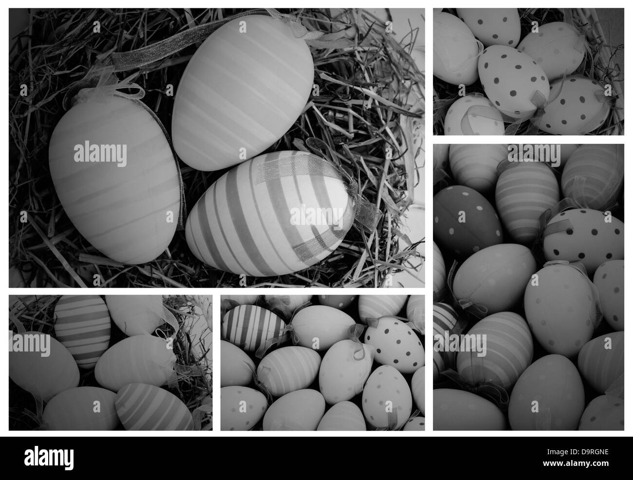 Collage di varie immagini di uova di pasqua Foto Stock