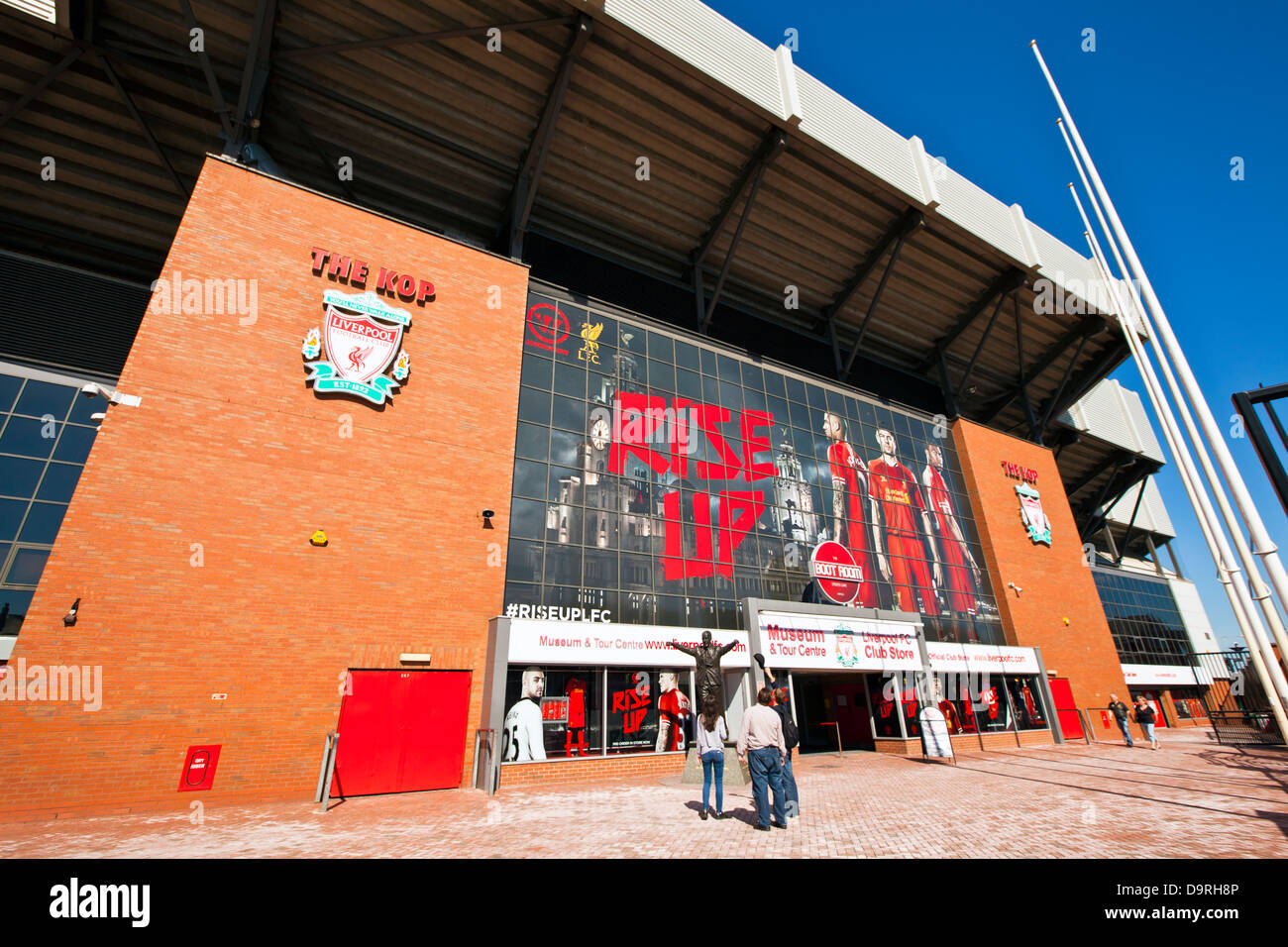 Anfield stadium è casa di Liverpool Football Club di maggior successo English Premier League football club. Foto Stock