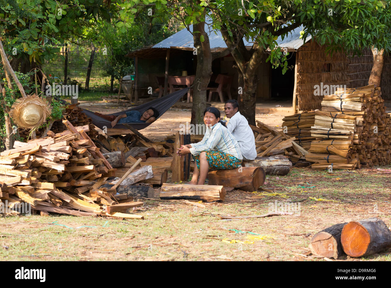 La vita quotidiana nelle zone rurali Kampot provincia della Cambogia Foto Stock