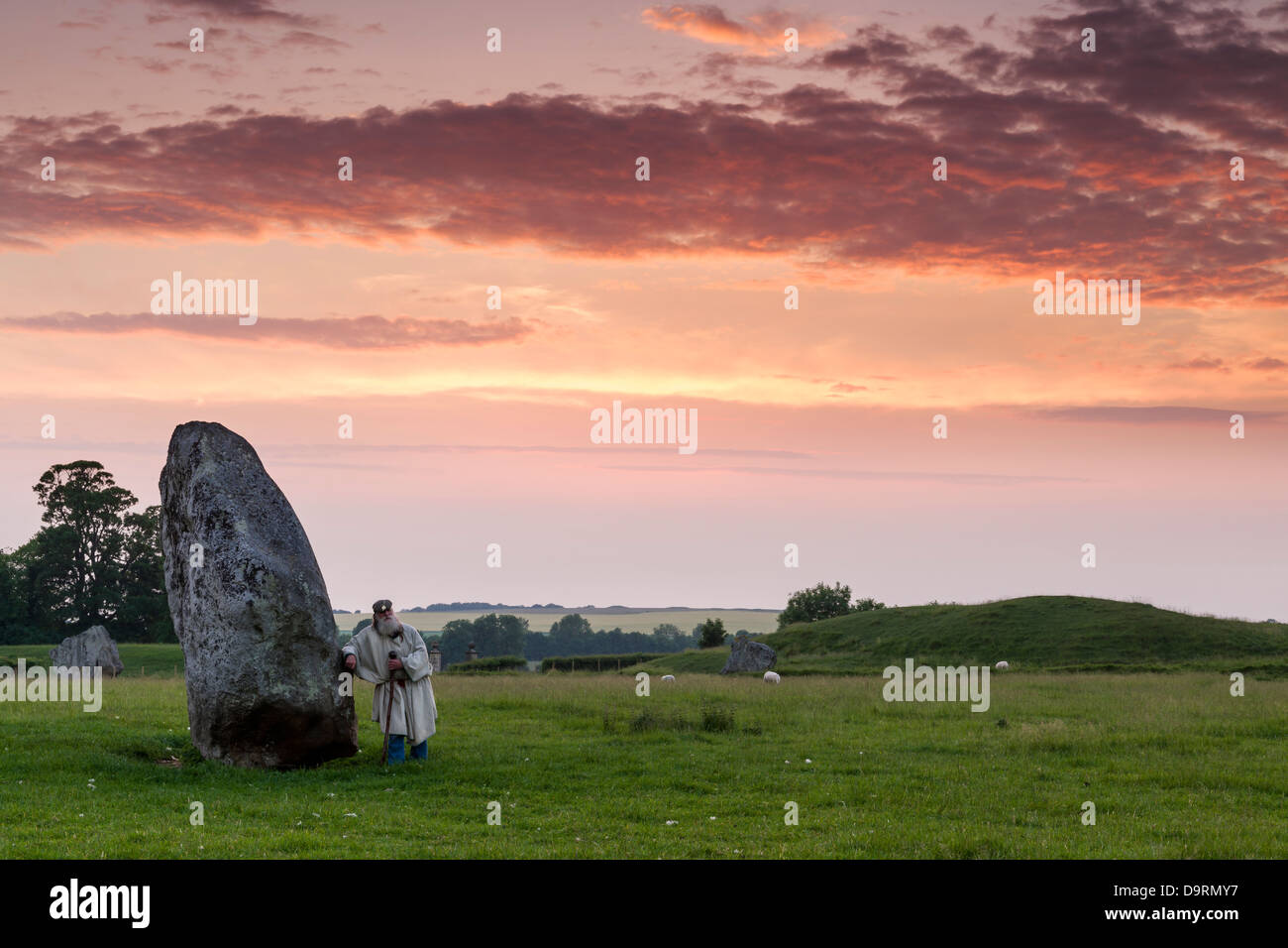 Il "detentore delle pietre' - Avebury, Wiltshire. Foto Stock