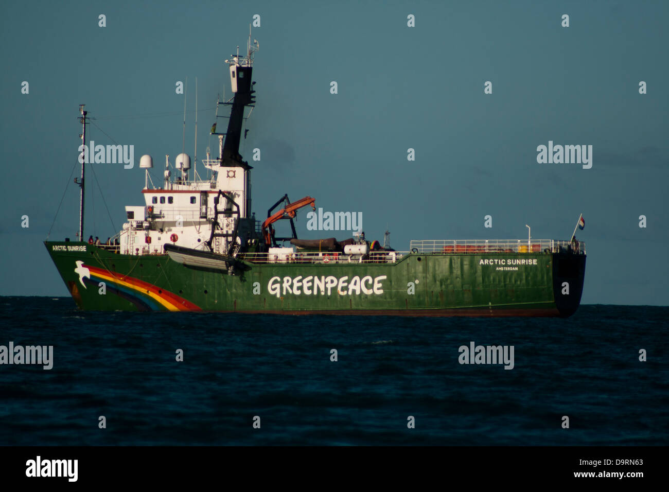 Pace verde nave Rainbow Warrior in acque brasiliane. Foto Stock