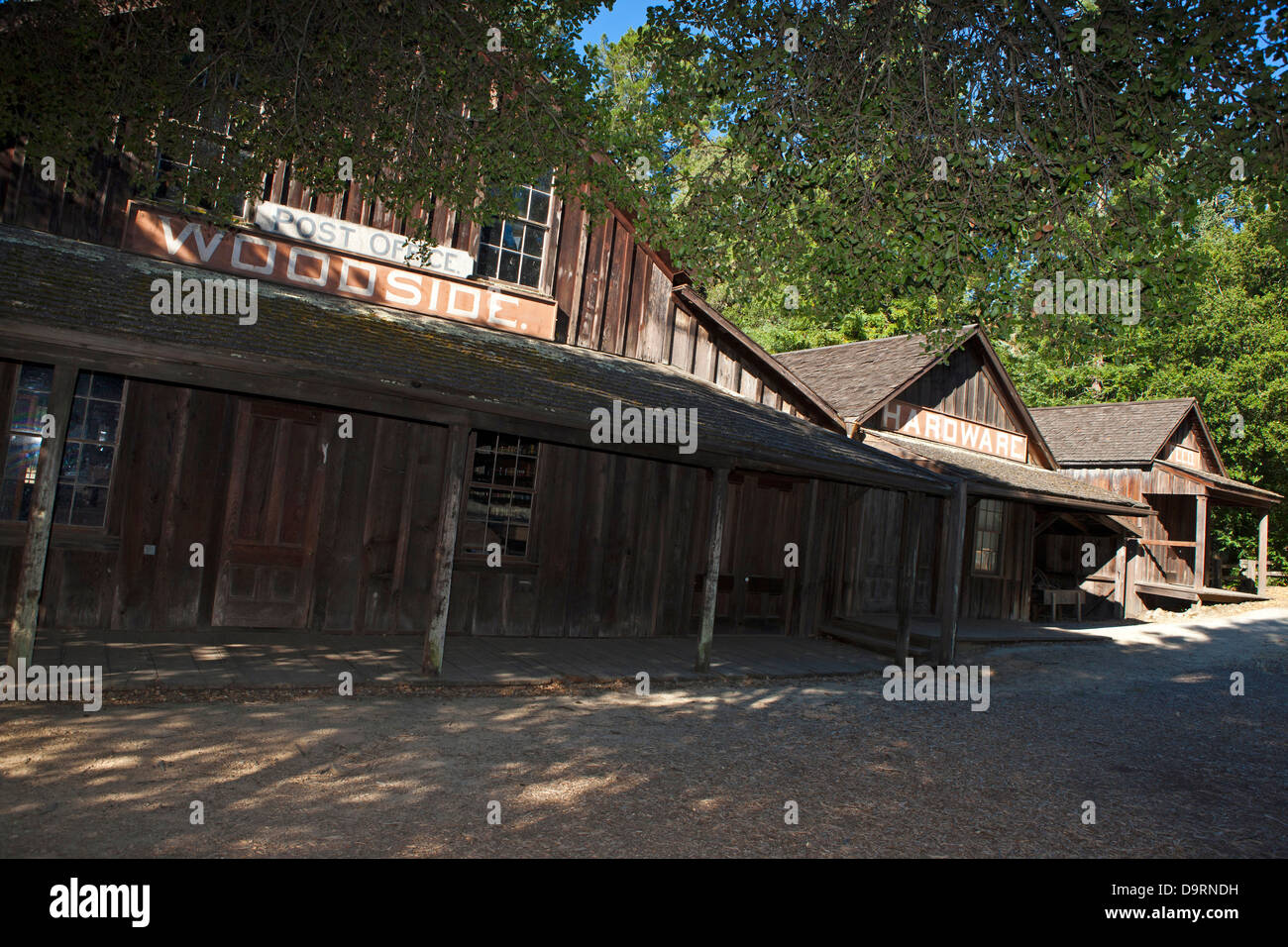 Vista esterna della storica Woodside Store, Woodside, California, Stati Uniti d'America Foto Stock