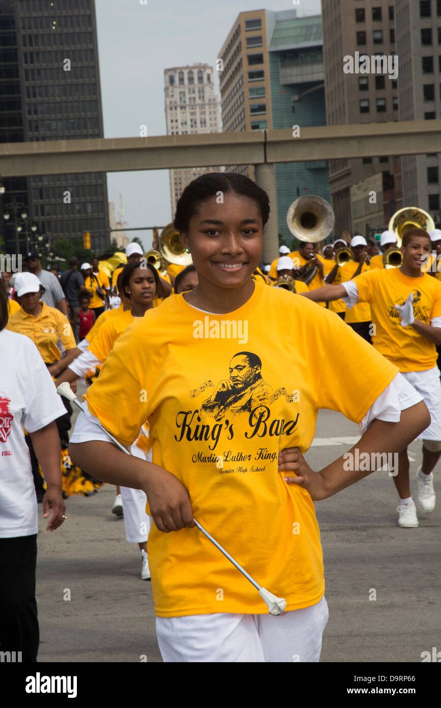 Il Martin Luther King High School Marching Band Foto Stock