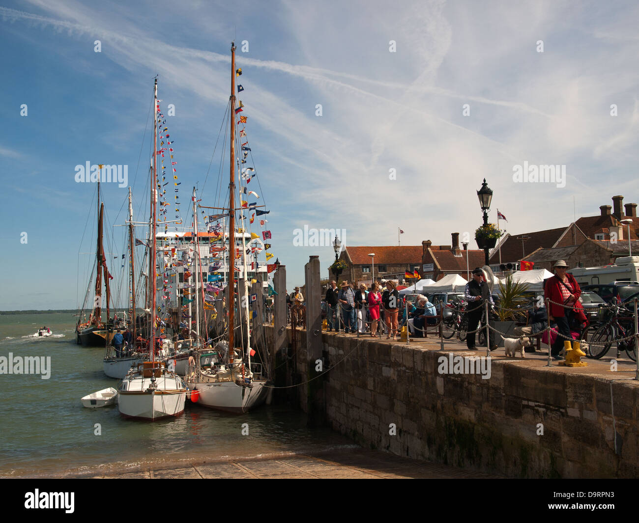 Yarmouth Isle of Wight England Regno Unito durante il 2013 Old Gaffers Festival Foto Stock