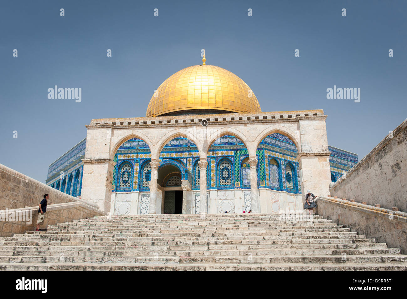 Israele città vecchia Gerusalemme Haram Esh Sharif nobile Santuario Temple Mount Cupola della roccia costruito 691 annuncio attraverso Qanatir Foto Stock
