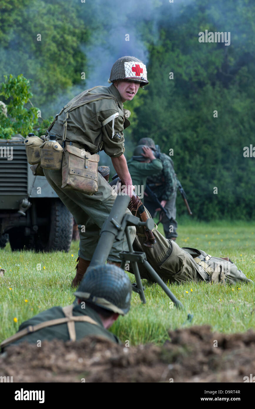 La guerra militare rievocazione presso l'Overlord visualizza, Waterlooville, Hampshire, Regno Unito Foto Stock