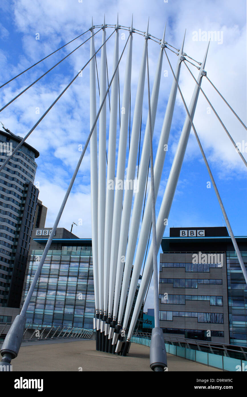 Ponte architettonico struttura e il design della sospensione di acciaio tubolare Foto Stock