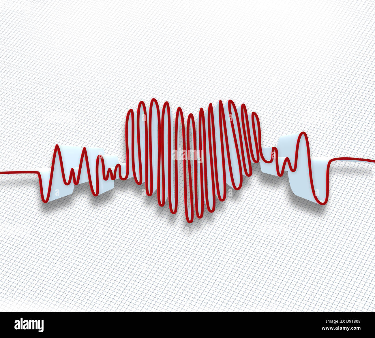 La frequenza cardiaca della forma d'onda Foto Stock