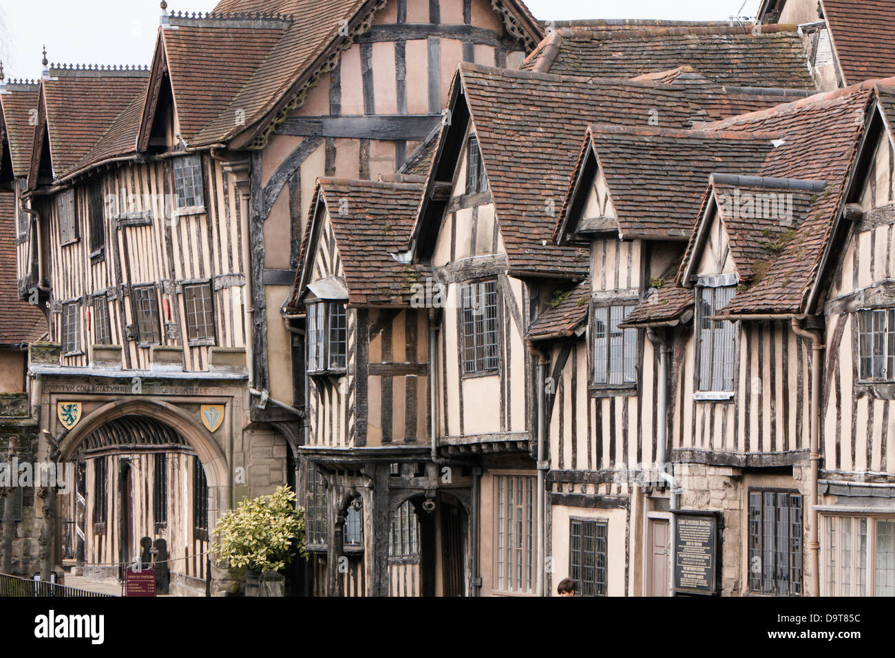 Il Lord Leycester Hospital, Warwick, Warwickshire, Inghilterra, Regno Unito Foto Stock