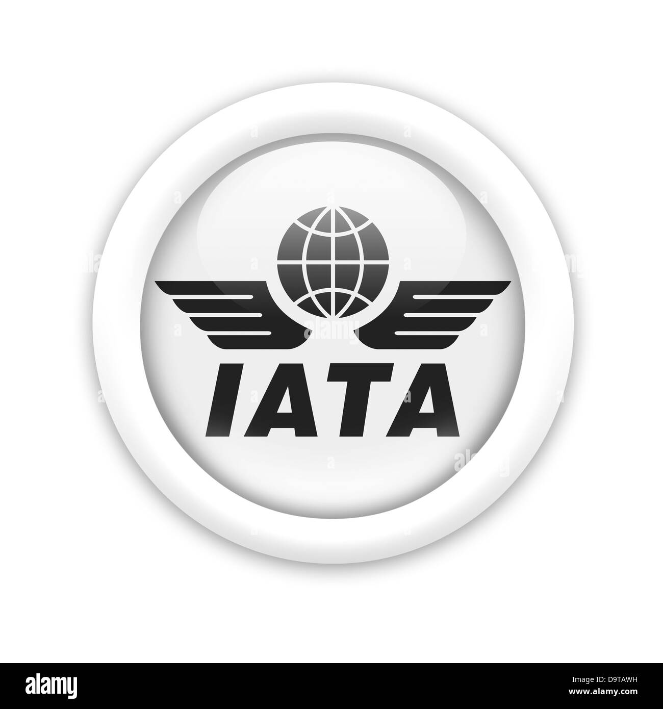 IATA / Associazione Internazionale del Trasporto Aereo Bandierina logo icona di simbolo Foto Stock