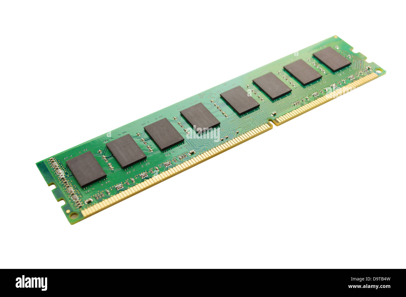 Un DDR3 modulo di memoria isolate su uno sfondo bianco. Foto Stock