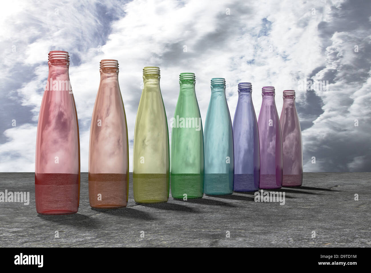 Bottiglie di vetro colorato immagini e fotografie stock ad alta risoluzione  - Alamy