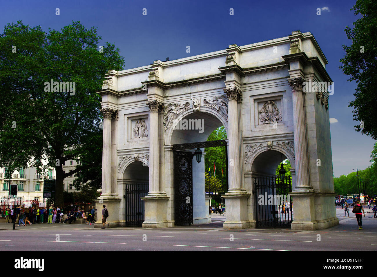 Marble Arch, City of Westminster, Londra, Regno Unito Foto Stock