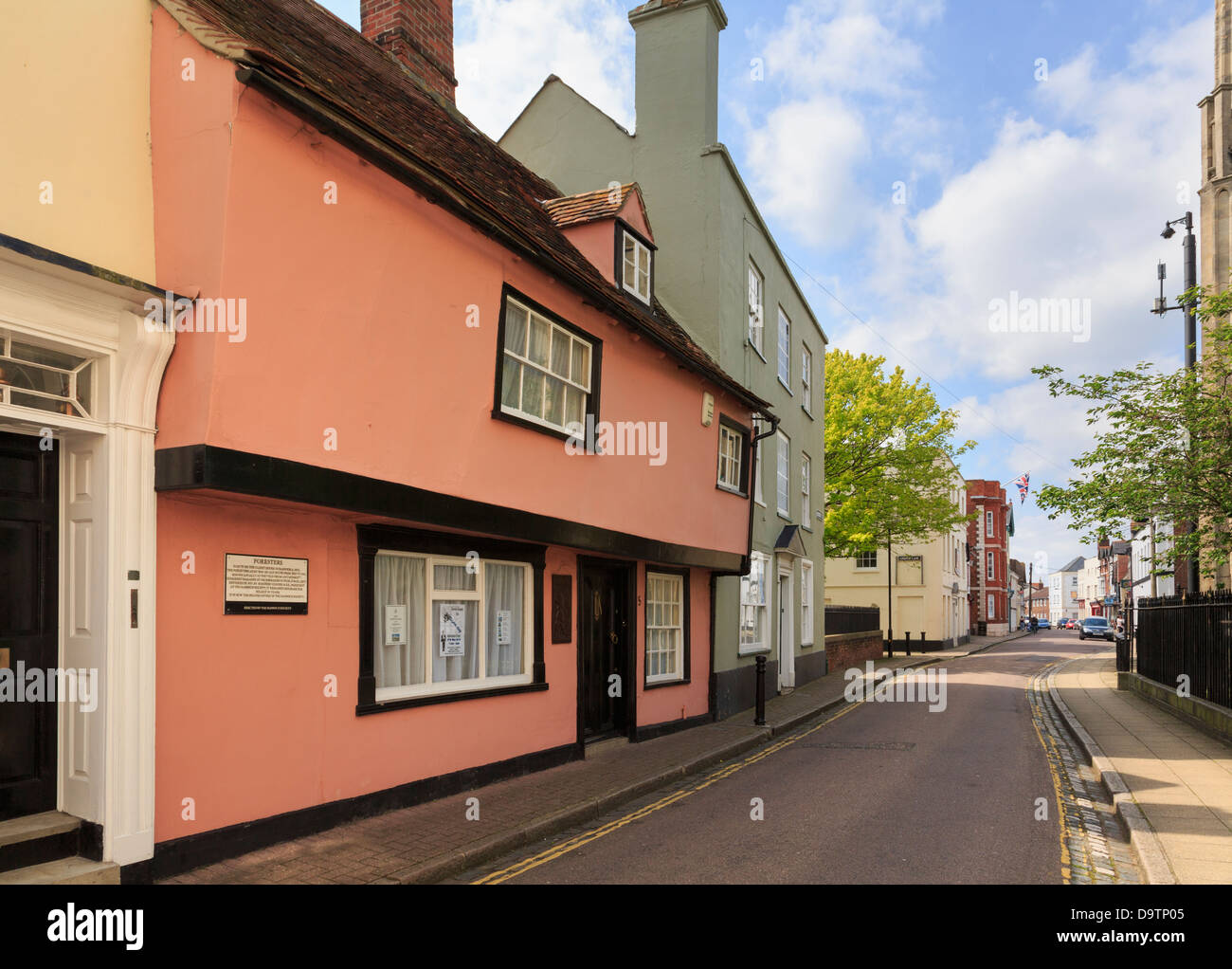 Xv secolo i silvicoltori nel 1450 circa è detto di essere più vecchia casa in città. Church Street, Harwich, Essex, Inghilterra, Regno Unito, Gran Bretagna Foto Stock