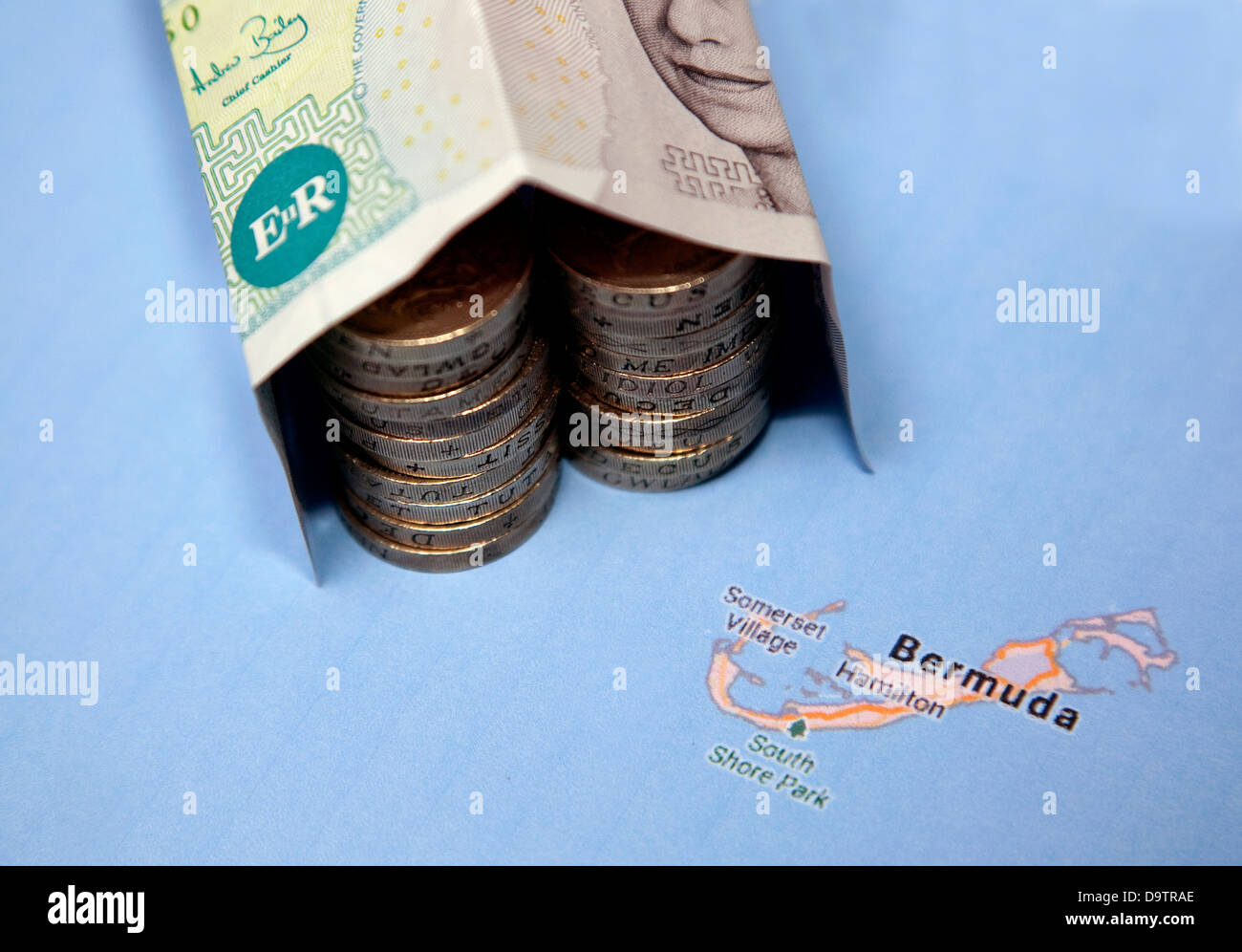 Rappresentazione di tax shelter o haven Foto Stock
