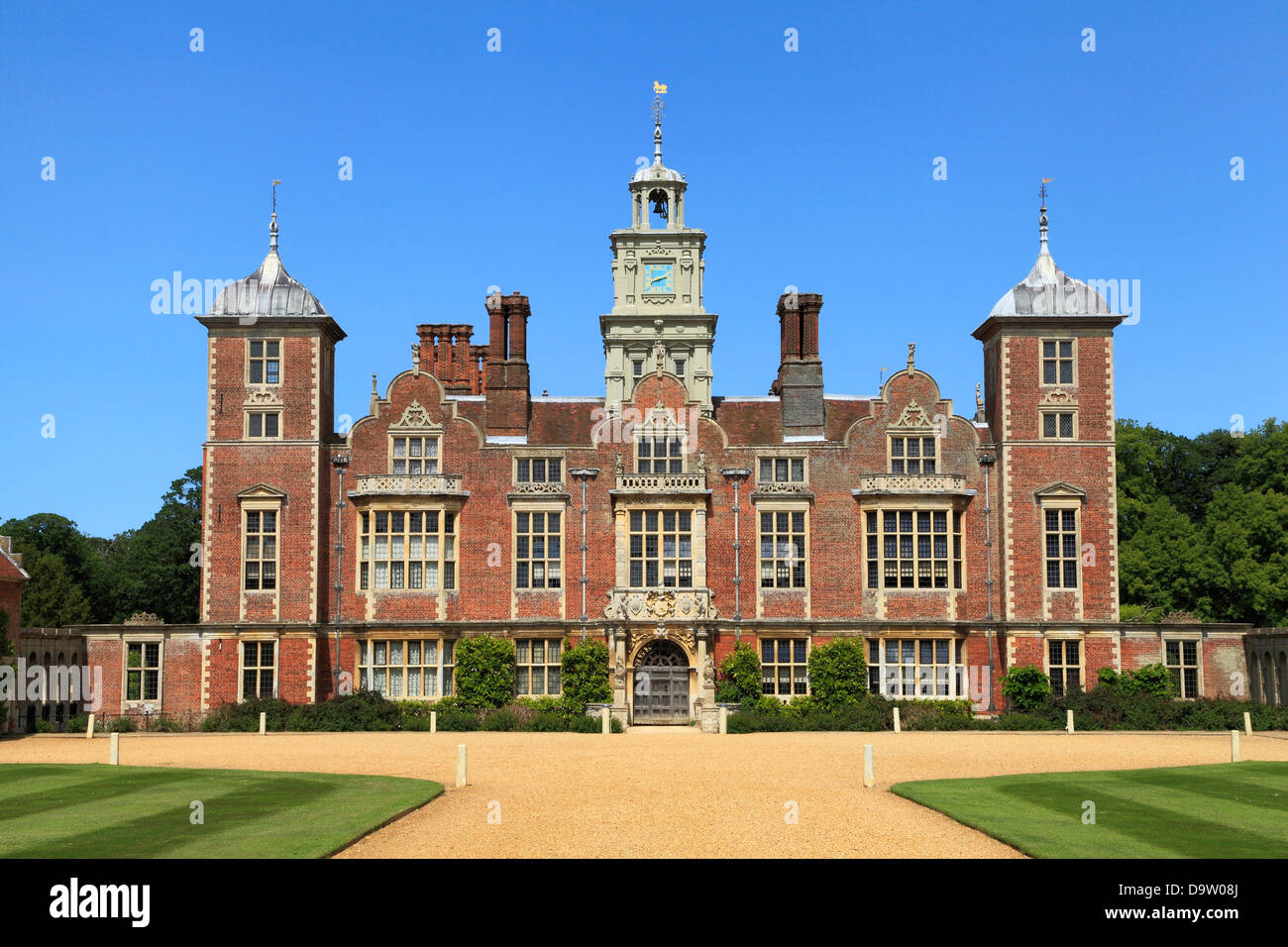 Blickling Hall, Norfolk, Inghilterra UK, xvii secolo residenza giacobino, inglese maestosa casa case Foto Stock