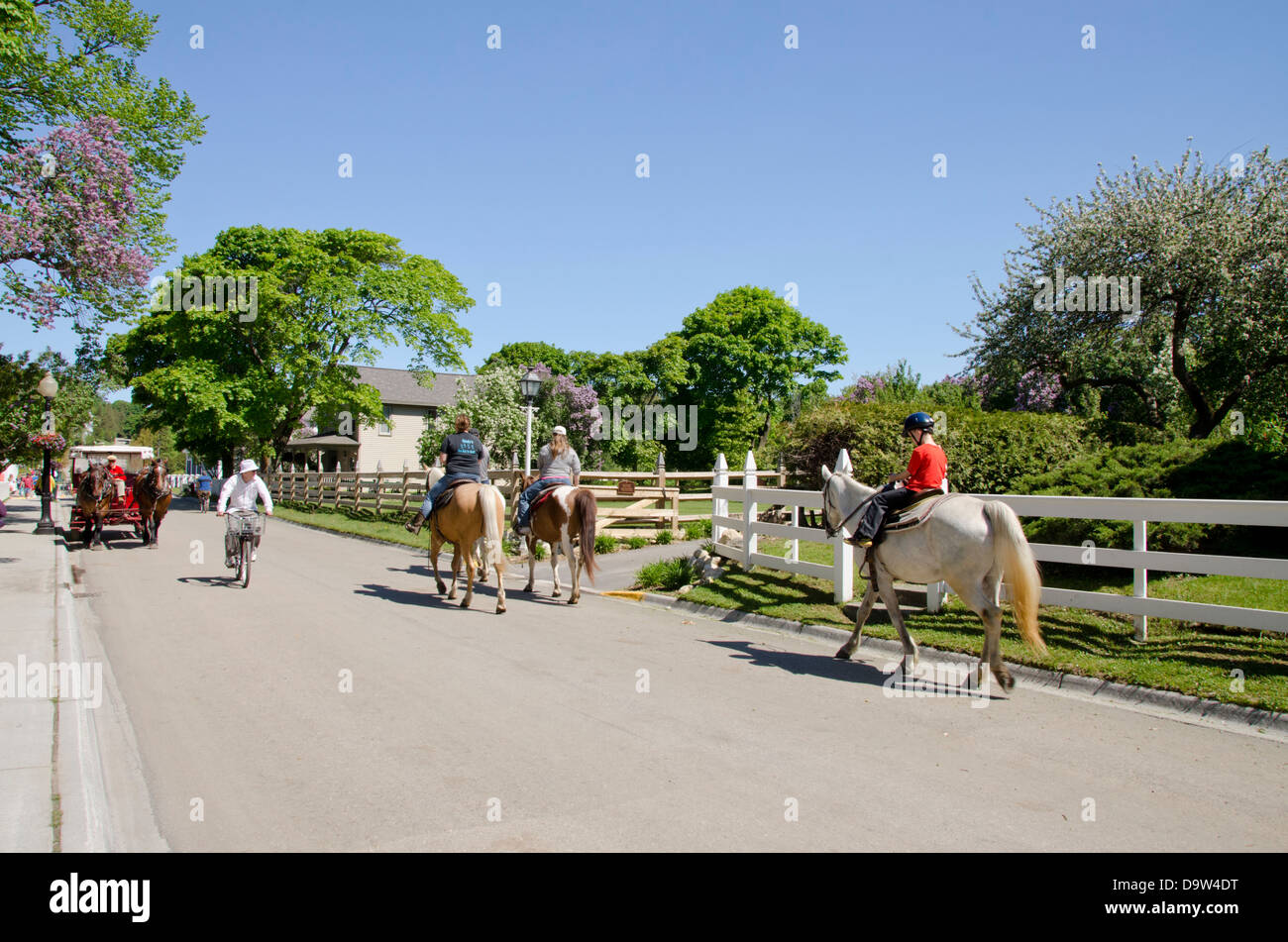 Michigan, isola di Mackinac, Cadotte Ave. Foto Stock