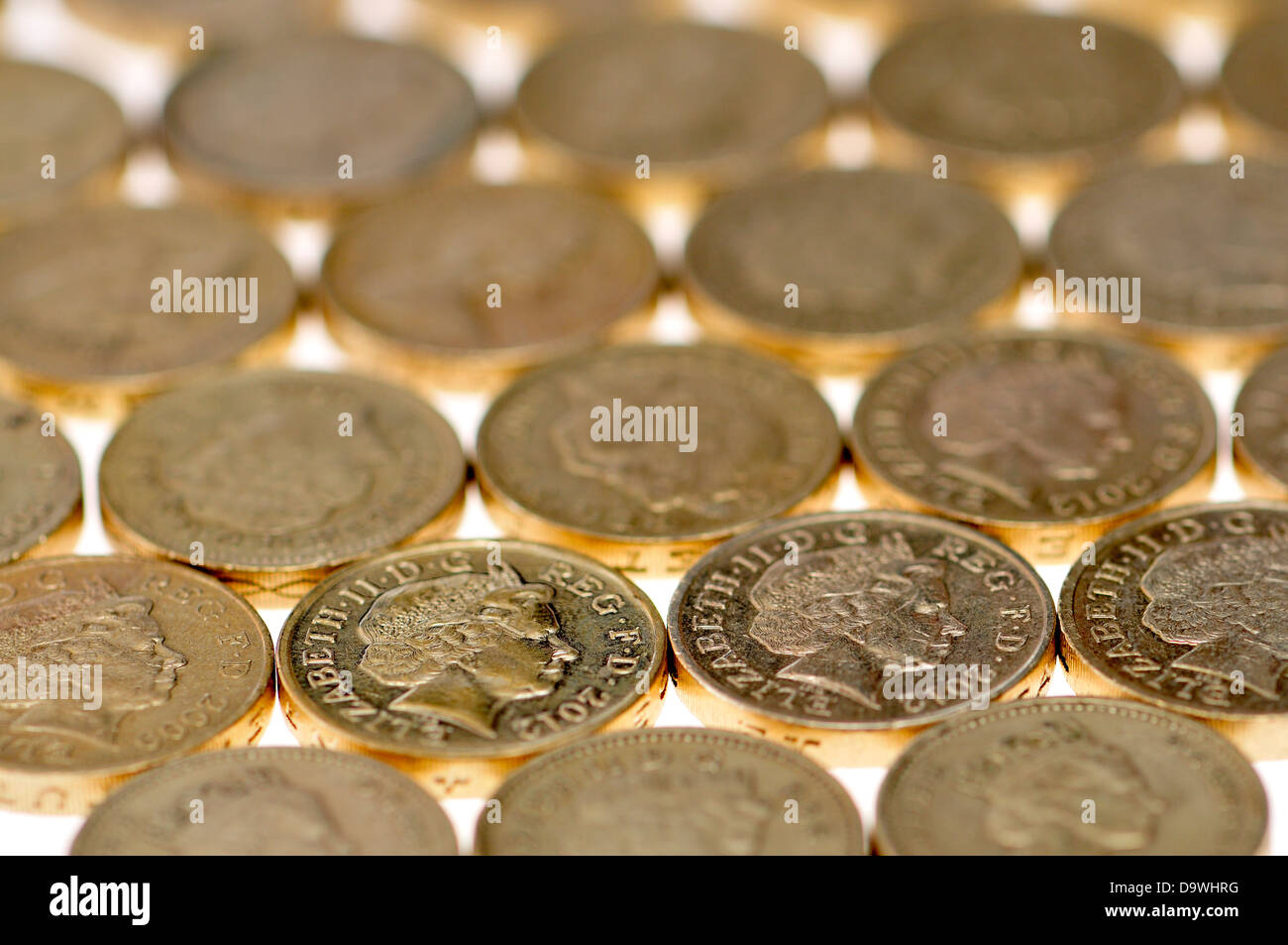 British £1 monete Foto Stock