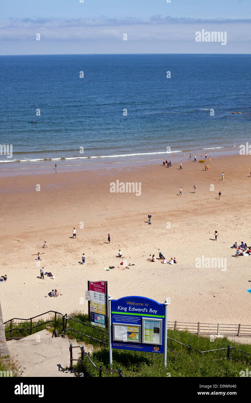 Spiaggia Bandiera Blu King Edwards Bay di Tynemouth Foto Stock