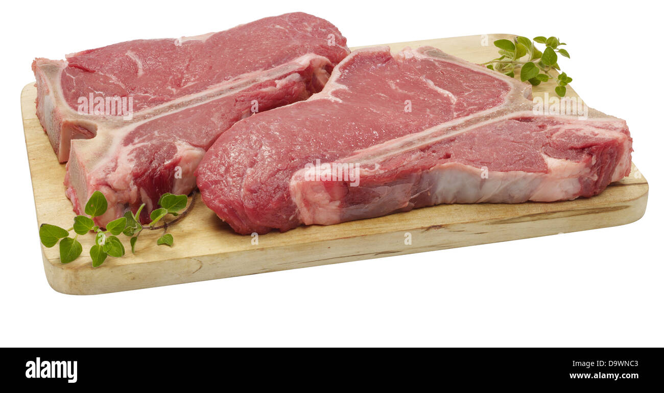 RAW tbone steak Foto Stock
