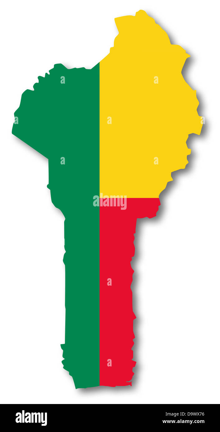Mappa e bandiera del Benin Foto Stock