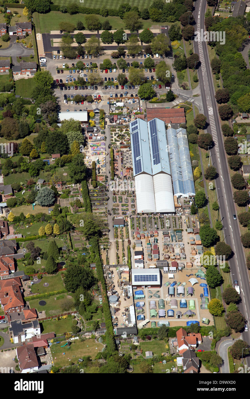 Vista aerea del Notcutts Garden Centre a Norwich Foto Stock
