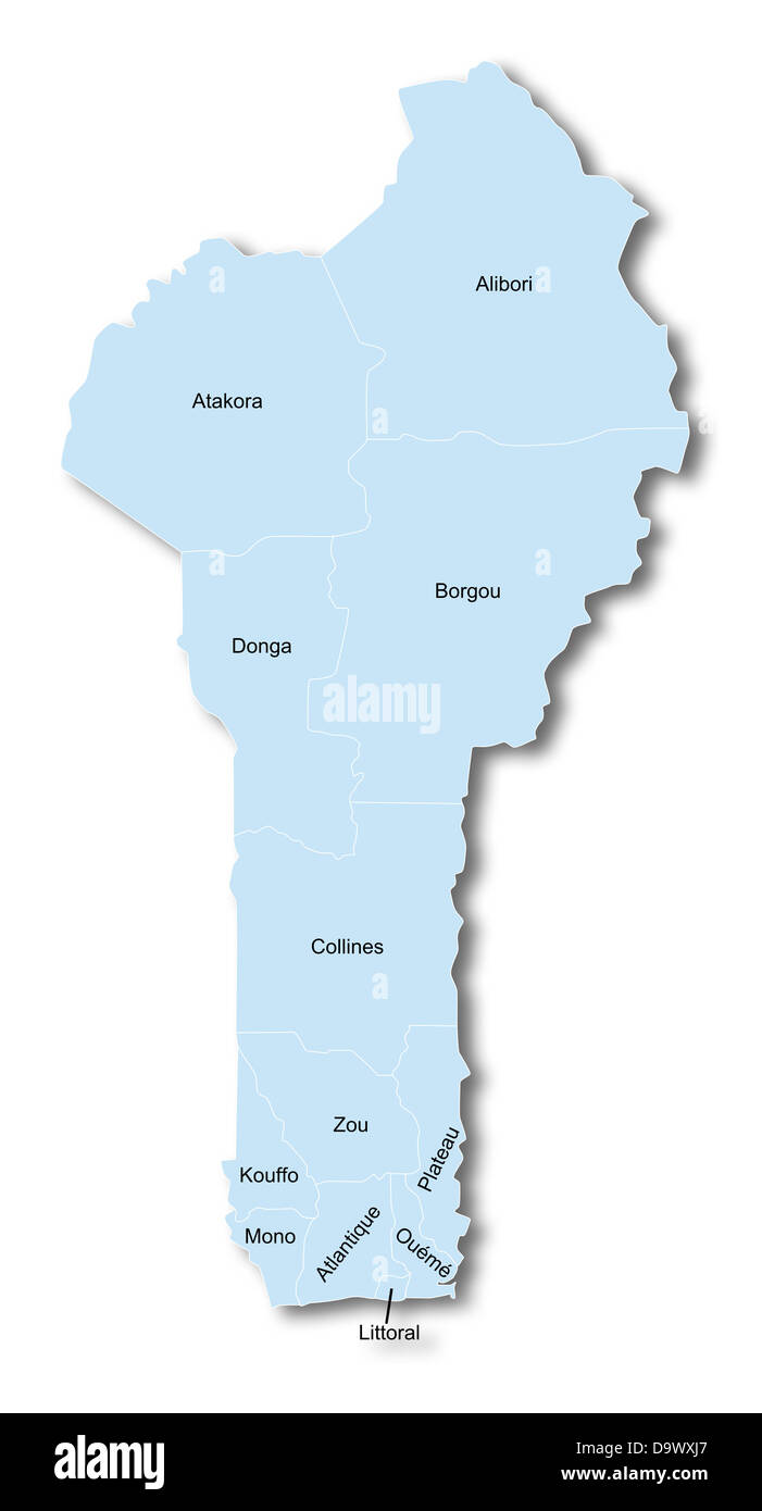 Mappa di Benin Foto Stock