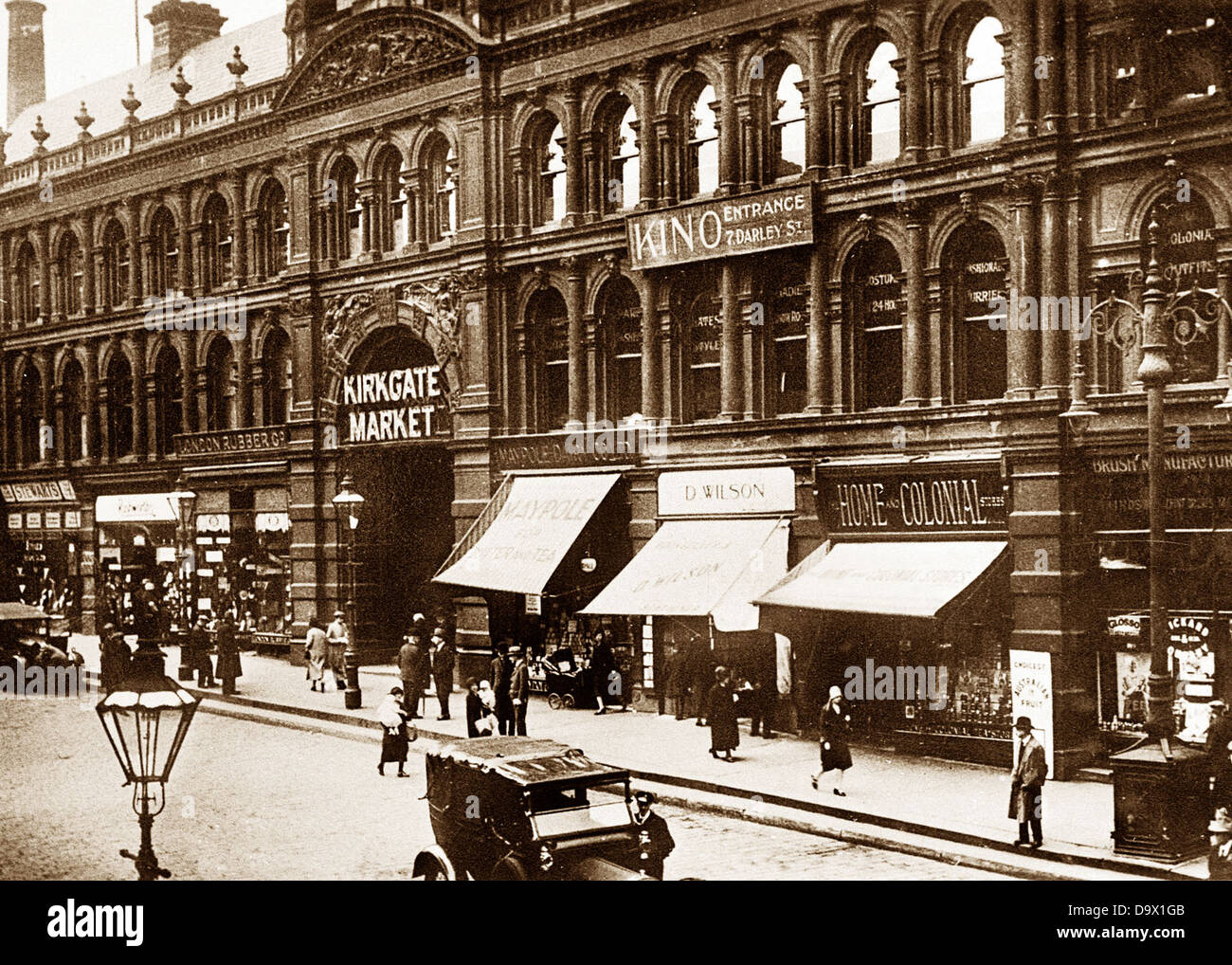 Bradford Kirkgate Market eventualmente 1920s Foto Stock
