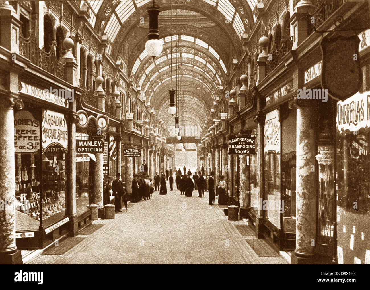 La Contea di Leeds Arcade presto 1900s Foto Stock